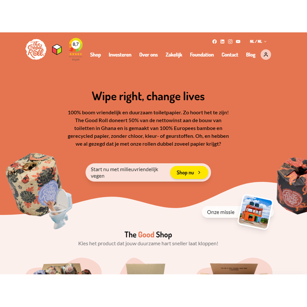 Toiletpapier van 100% Europees gerecycled papier
